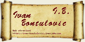 Ivan Bontulović vizit kartica